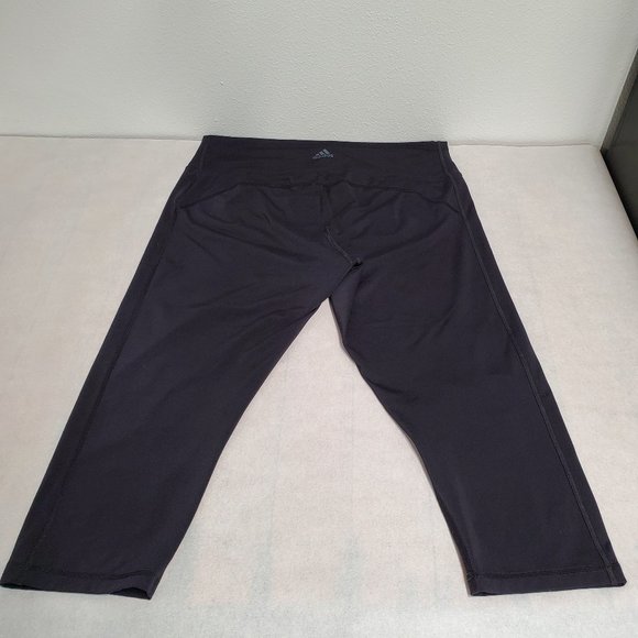 Adidas Leggings womens Size XL Cropped Black athletic athleisure - Picture 7 of 11